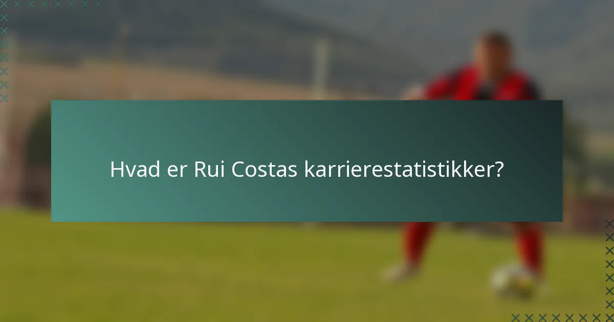 Hvad er Rui Costas karrierestatistikker?
