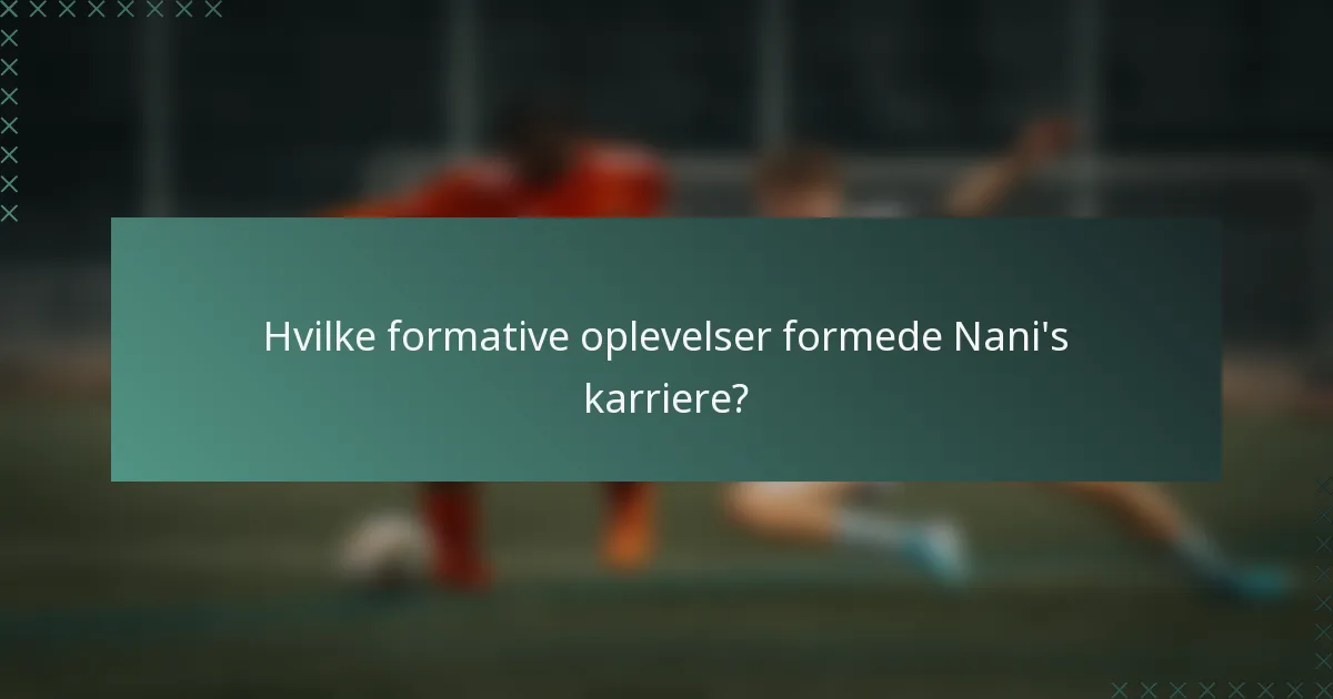 Hvilke formative oplevelser formede Nani's karriere?