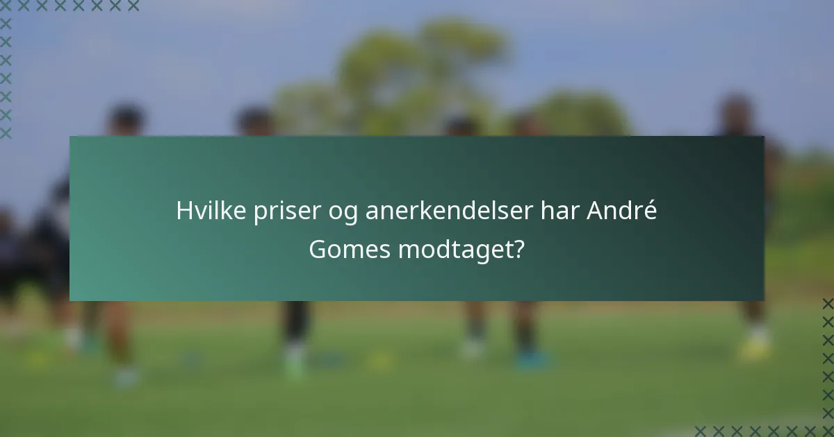 Hvilke priser og anerkendelser har André Gomes modtaget?