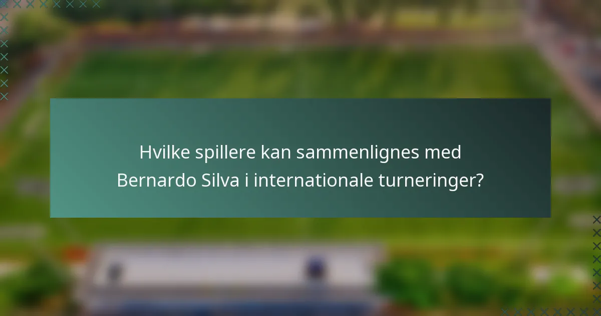 Hvilke spillere kan sammenlignes med Bernardo Silva i internationale turneringer?