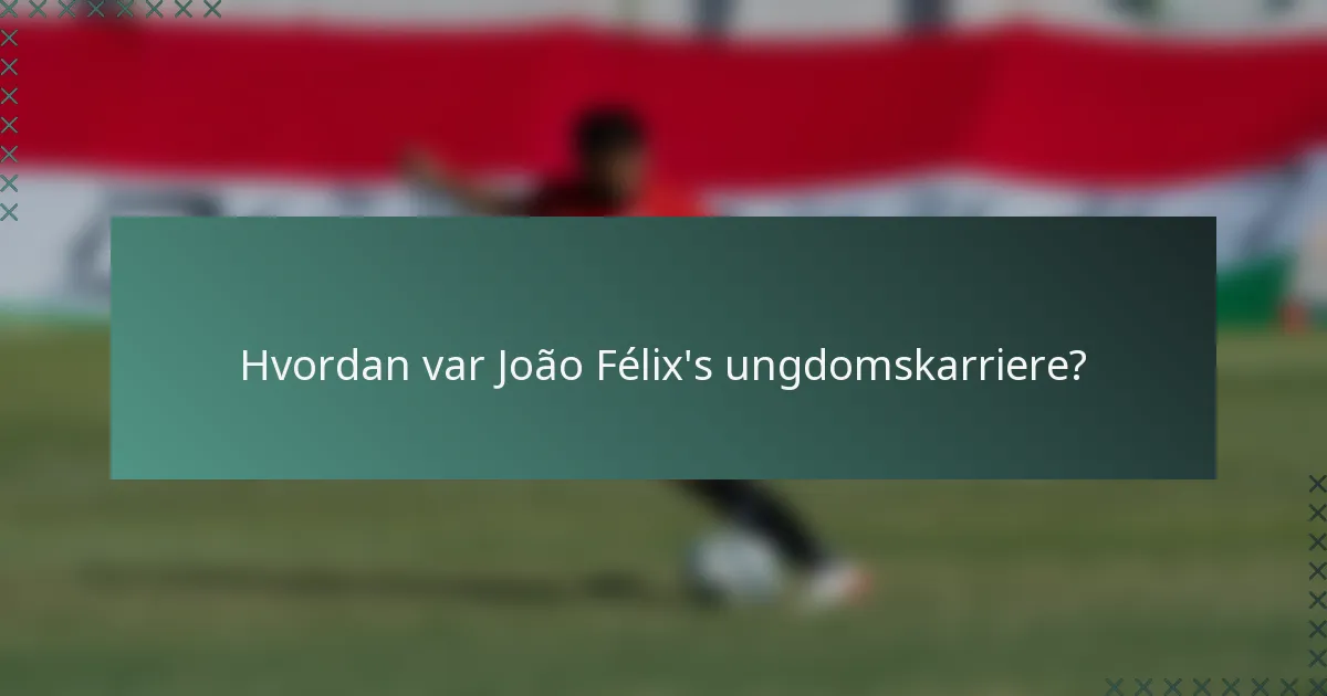 Hvordan var João Félix's ungdomskarriere?
